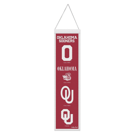 Oklahoma Sooners Banner Wool 8x32 Heritage Evolution Design