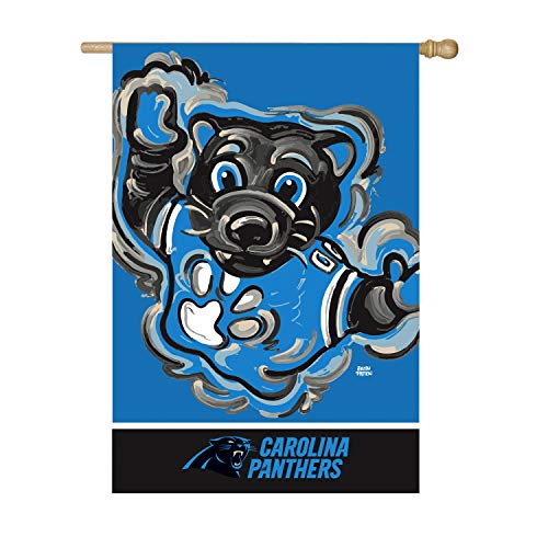 Team Sports America Carolina Panthers, Embossed Suede Indoor Outdoor Flag Justin Patten - 757 Sports Collectibles
