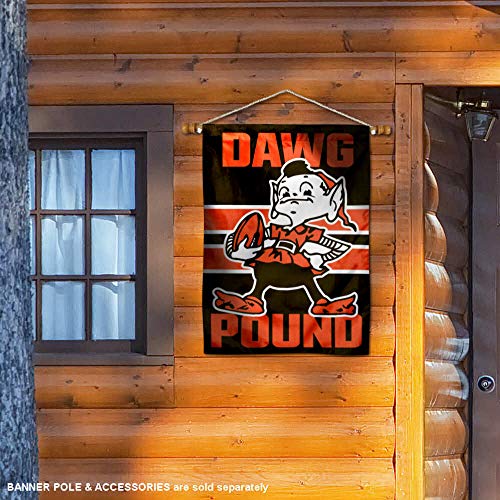 WinCraft Cleveland Browns Dawg Pound Brownie Double Sided Banner Flag - 757 Sports Collectibles