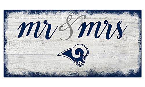 Fan Creations NFL St. Louis Rams Unisex Los Angeles Rams Script Mr & Mrs Sign, Team Color, 6 x 12 - 757 Sports Collectibles