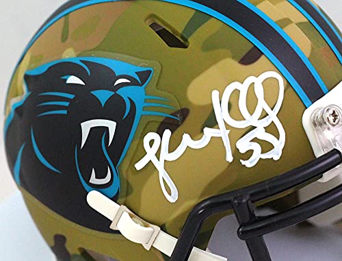 Luke Kuechly Autographed Carolina Panthers Camo Mini Helmet- Beckett W White - 757 Sports Collectibles
