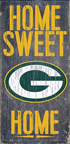 Fan Creations Green Bay Packers Wood Sign - Home Sweet Home 6"x12" - 757 Sports Collectibles