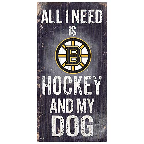 Fan Creations NHL Boston Bruins Unisex Boston Bruins Hockey and My Dog Sign, Team Color, 6 x 12 - 757 Sports Collectibles