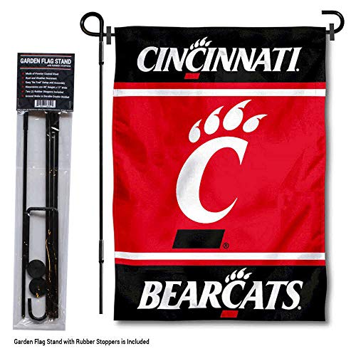 College Flags & Banners Co. Cincinnati Bearcats Garden Flag with Stand Holder - 757 Sports Collectibles