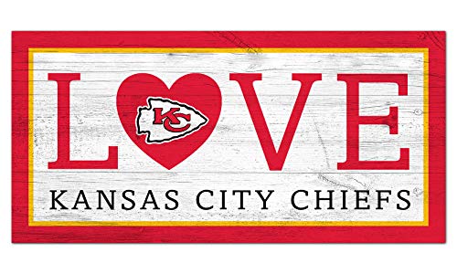 Fan Creations NFL Kansas City Chiefs Unisex Kansas City Chiefs Love Sign, Team Color, 6 x 12 (N1066-KCC) - 757 Sports Collectibles