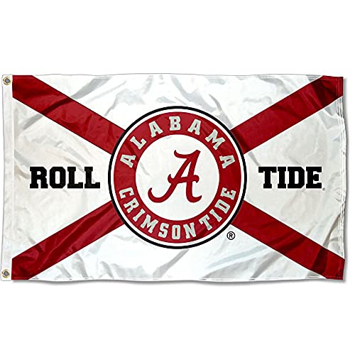 Alabama Crimson Tide State of Alabama Roll Tide Large Outdoor Banner Flag - 757 Sports Collectibles