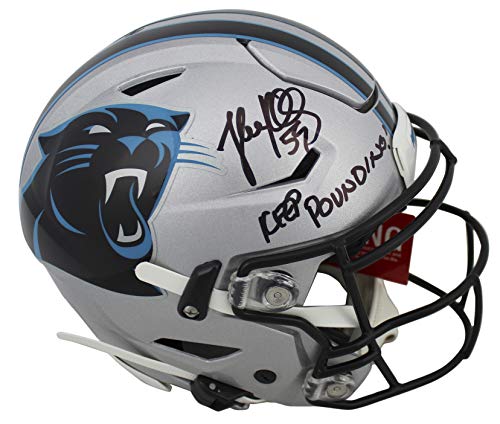 Panthers Luke Kuechly"Keep Pounding" Signed Speed Flex Full Size Helmet BAS - 757 Sports Collectibles