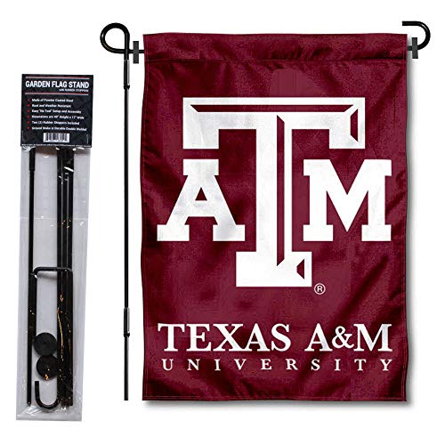 College Flags & Banners Co. Texas A&M Aggies Garden Flag with Stand Holder - 757 Sports Collectibles