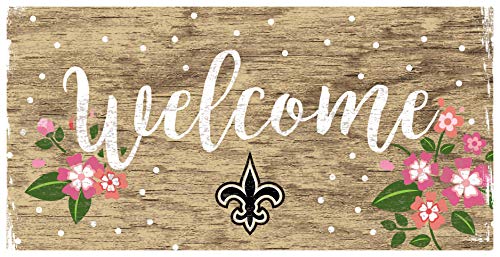 Fan Creations NFL New Orleans Saints Unisex New Orleans Saints Welcome Floral Sign, Team Color, 6 x 12 - 757 Sports Collectibles