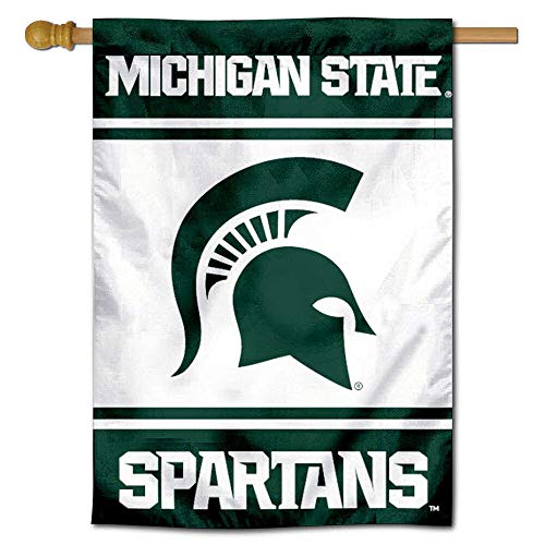 College Flags & Banners Co. Michigan State Spartans Two Sided and Double Sided House Flag - 757 Sports Collectibles