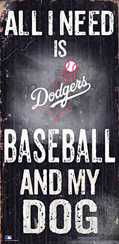 Fan Creations MLB Los Angeles Dodgers Unisex Los Angeles Dodgers Baseball and My Dog Sign, Team Color, 6 x 12 - 757 Sports Collectibles