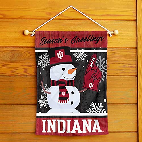 Indiana Hoosiers Holiday Winter Snow Garden Banner Flag - 757 Sports Collectibles