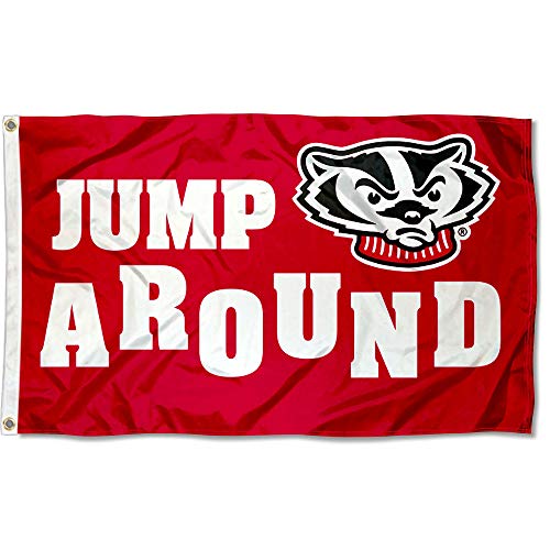 College Flags & Banners Co. Wisconsin Badgers Jump Around Flag - 757 Sports Collectibles