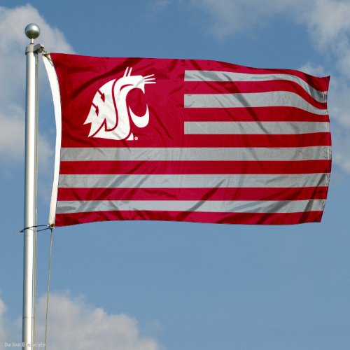 College Flags & Banners Co. Washington State Cougars Stars and Stripes Nation Flag - 757 Sports Collectibles