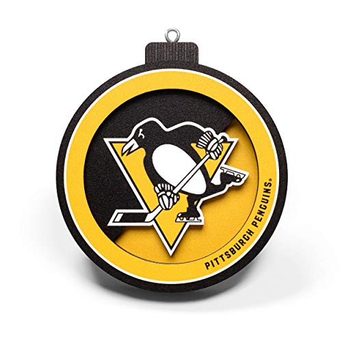 YouTheFan NHL Pittsburgh Penguins 3D Logo Series Ornament, team colors - 757 Sports Collectibles