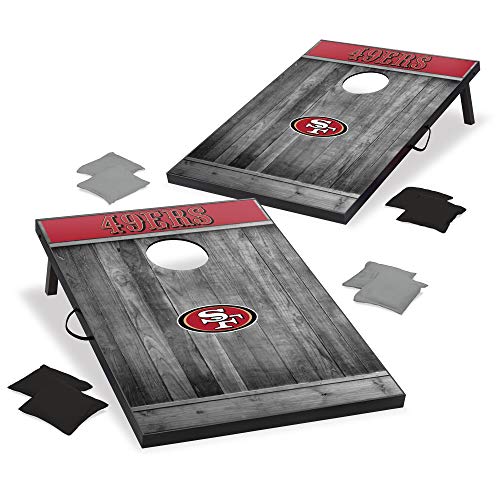 Wild Sports 2'x3' MDF Wood NFL San Francisco 49ers Cornhole Set - Grey Wood Design - 757 Sports Collectibles