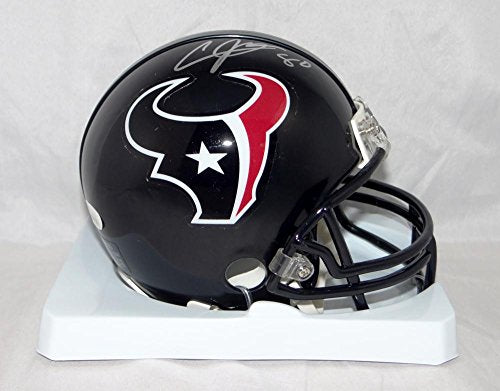 Andre Johnson Autographed Houston Texans Mini Helmet- JSA Witnessed Auth Silver
