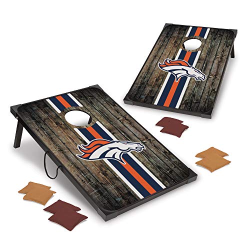 Wild Sports NFL Denver Broncos 2' x 3' MDF Deluxe Cornhole Set - with Corners and Aprons, Team Color - 757 Sports Collectibles