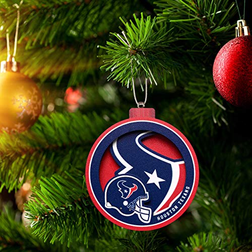 YouTheFan NFL Houston Texans 3D Logo Series Ornament, team colors - 757 Sports Collectibles