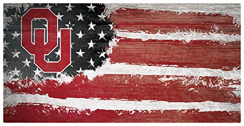 Fan Creations NCAA Oklahoma Sooners Unisex University of Oklahoma Flag Sign, Team Color, 6 x 12 - 757 Sports Collectibles
