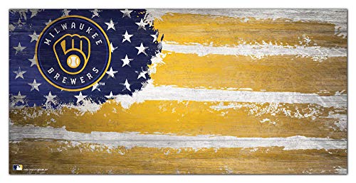 Fan Creations MLB Milwaukee Brewers Unisex Milwaukee Brewers Flag Sign, Team Color, 6 x 12 - 757 Sports Collectibles