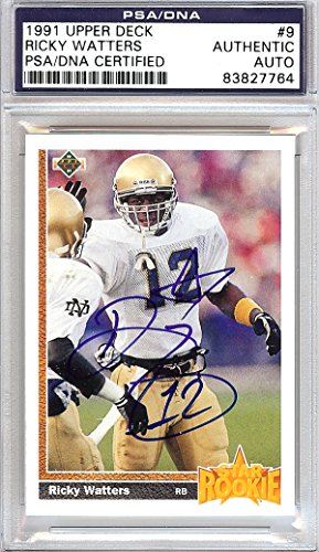 Ricky Watters Autographed 1991 Upper Deck Rookie Card #9 Notre Dame Fighting Irish PSA/DNA #83827764