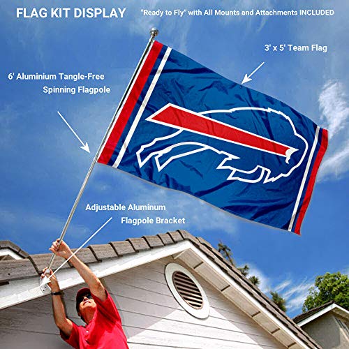 WinCraft Buffalo Bills Flag Pole and Bracket Kit - 757 Sports Collectibles