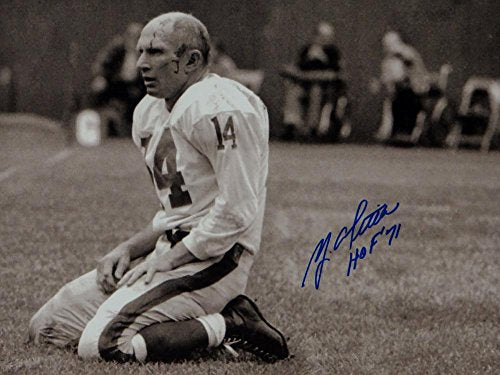 Y.A. Tittle Autographed New York Giants 16x20 On Knees Photo W/ HOF-Tristar Auth - 757 Sports Collectibles