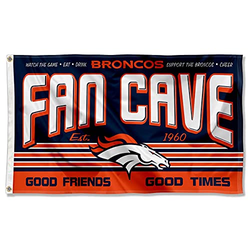 WinCraft Denver Broncos Fan Man Cave Banner Flag - 757 Sports Collectibles