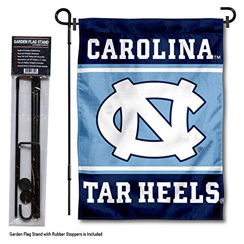 College Flags & Banners Co. North Carolina Tar Heels Garden Flag with Stand Holder - 757 Sports Collectibles
