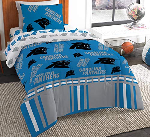 NORTHWEST NFL Carolina Panthers "Rotary" Bed in a Bag Set, Twin, Rotary - 757 Sports Collectibles