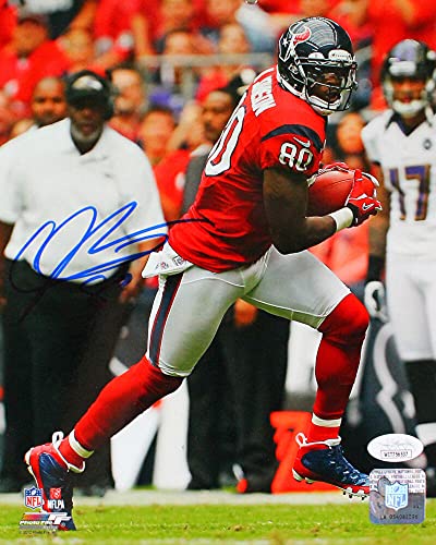 Andre Johnson Signed Houston Texans 8x10 Red JSY Photo-JSA W Auth Blue - 757 Sports Collectibles