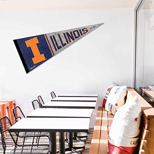 Illinois Fighting Illini Pennant Throwback Vintage Banner - 757 Sports Collectibles