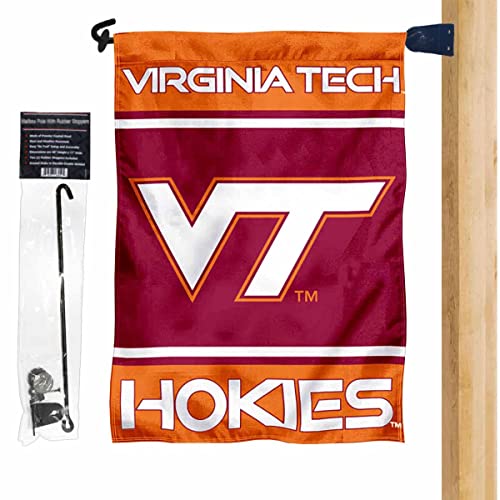 Virginia Tech Hokies Garden Flag and Mailbox Post Pole Mount Holder Set - 757 Sports Collectibles