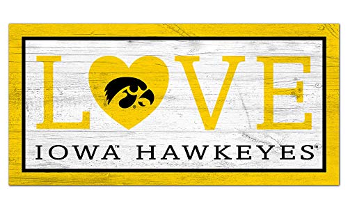 Fan Creations NCAA Iowa Hawkeyes Unisex Iowa Love Sign, Team Color, 6 x 12 - 757 Sports Collectibles