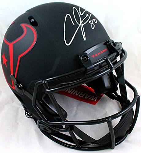 Andre Johnson Autographed Houston Texans F/S Eclipse Speed Authentic Helmet-JSA W Auth Silver - 757 Sports Collectibles