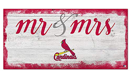 Fan Creations MLB St. Louis Cardinals Unisex St. Louis Cardinals Script Mr & Mrs Sign, Team Color, 6 x 12 - 757 Sports Collectibles