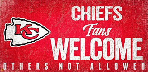 Fan Creations Kansas City Chiefs Fans Welcome Sign, Multi - 757 Sports Collectibles