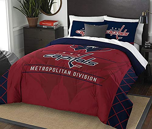 NORTHWEST NHL Washington Capitals Bed in a Bag Set, Full, Rotary Legacy - 757 Sports Collectibles