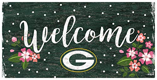 Fan Creations NFL Green Bay Packers Unisex Green Bay Packers Welcome Floral Sign, Team Color, 6 x 12 - 757 Sports Collectibles