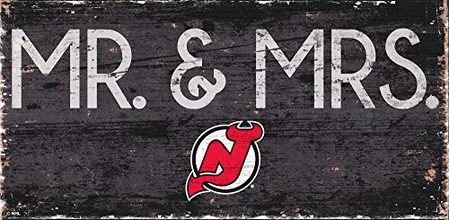 Fan Creations NHL New Jersey Devils Unisex New Jersey Devils Mr. & Mrs. Sign, Team Color, 6 x 12 - 757 Sports Collectibles