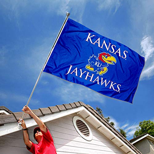 College Flags & Banners Co. Kansas Jayhawks Wordmark Flag - 757 Sports Collectibles