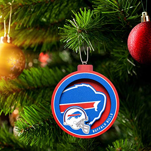 YouTheFan NFL Logo Series 3D Ornament, Buffalo Bills - 757 Sports Collectibles