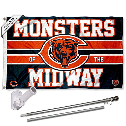 WinCraft Chicago Bears Monsters of The Midway Flag Pole and Bracket Mount Kit - 757 Sports Collectibles