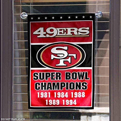 WinCraft San Francisco 49ers 5 Time Super Bowl Champions Double Sided Garden Flag - 757 Sports Collectibles