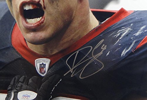 Brian Cushing Autographed Houston Texans 16x20 Bloody Face Photo- JSA W Auth Silver - 757 Sports Collectibles