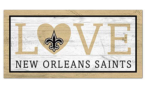 Fan Creations NFL New Orleans Saints Unisex New Orleans Saints Love Sign, Team Color, 6 x 12 - 757 Sports Collectibles