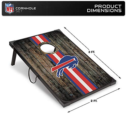 Wild Sports NFL Buffalo Bills 2' x 3' MDF Deluxe Cornhole Set - with Corners and Aprons, Team Color - 757 Sports Collectibles