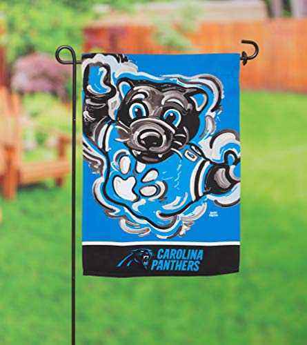 Team Sports America Carolina Panthers Suede Garden Flag 12.5 x 18 Inches Justin Patten - 757 Sports Collectibles