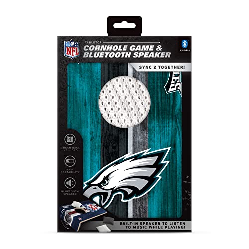 SOAR NFL Tabletop Cornhole Game and Bluetooth Speaker, Philadelphia Eagles - 757 Sports Collectibles